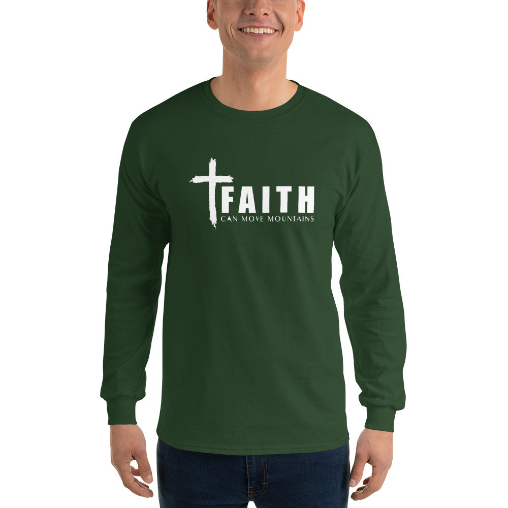 FAITH CAN MOVE MOUNTAINS Men’s Long Sleeve Shirt