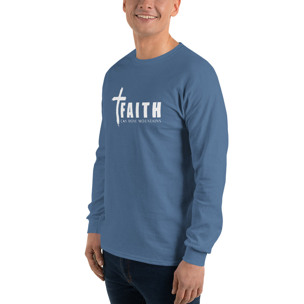 FAITH CAN MOVE MOUNTAINS Men’s Long Sleeve Shirt