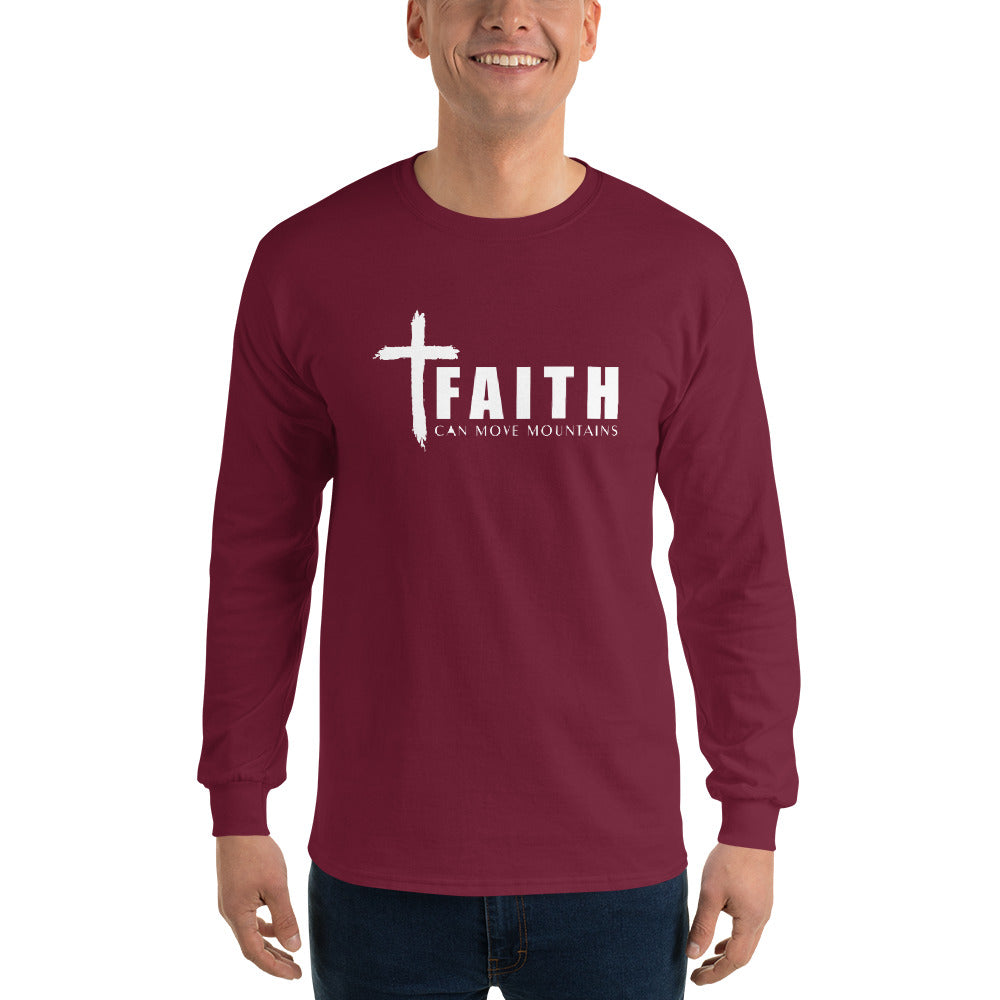 FAITH CAN MOVE MOUNTAINS Men’s Long Sleeve Shirt