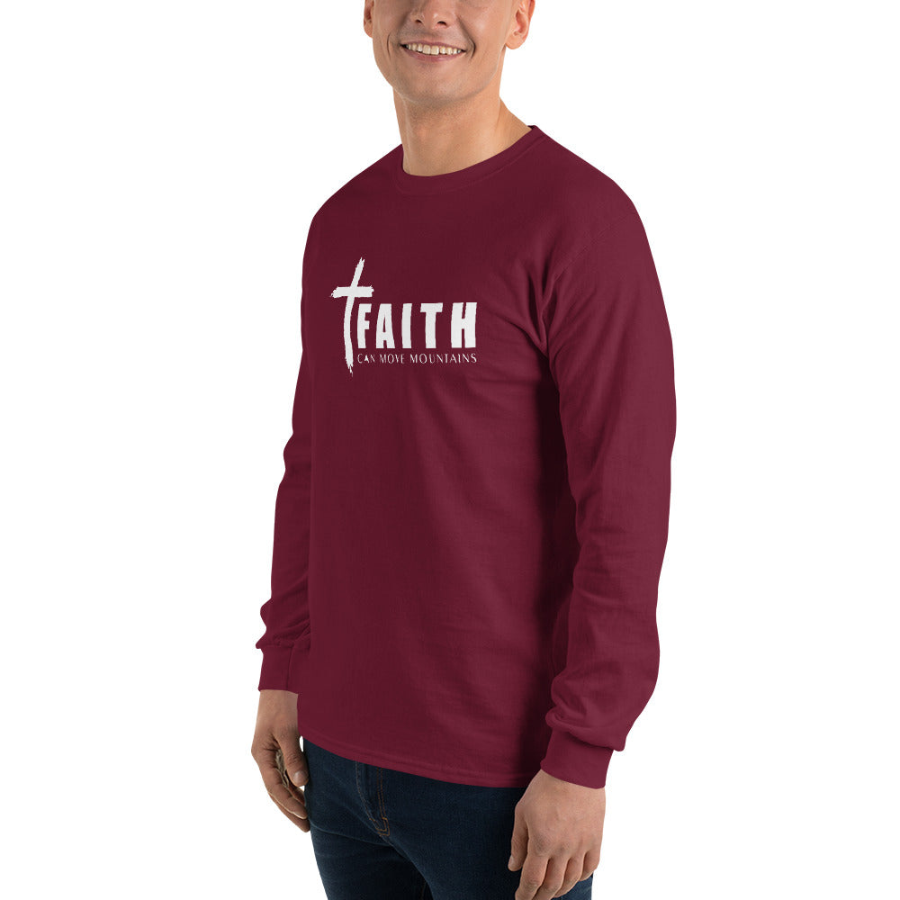 FAITH CAN MOVE MOUNTAINS Men’s Long Sleeve Shirt