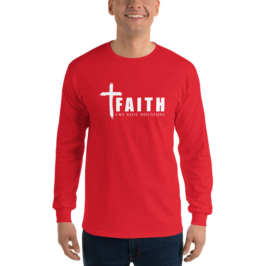 FAITH CAN MOVE MOUNTAINS Men’s Long Sleeve Shirt