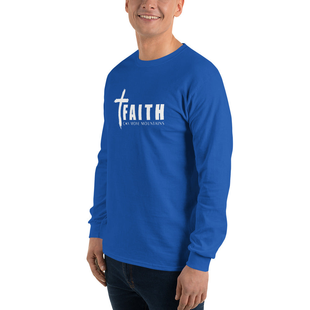 FAITH CAN MOVE MOUNTAINS Men’s Long Sleeve Shirt