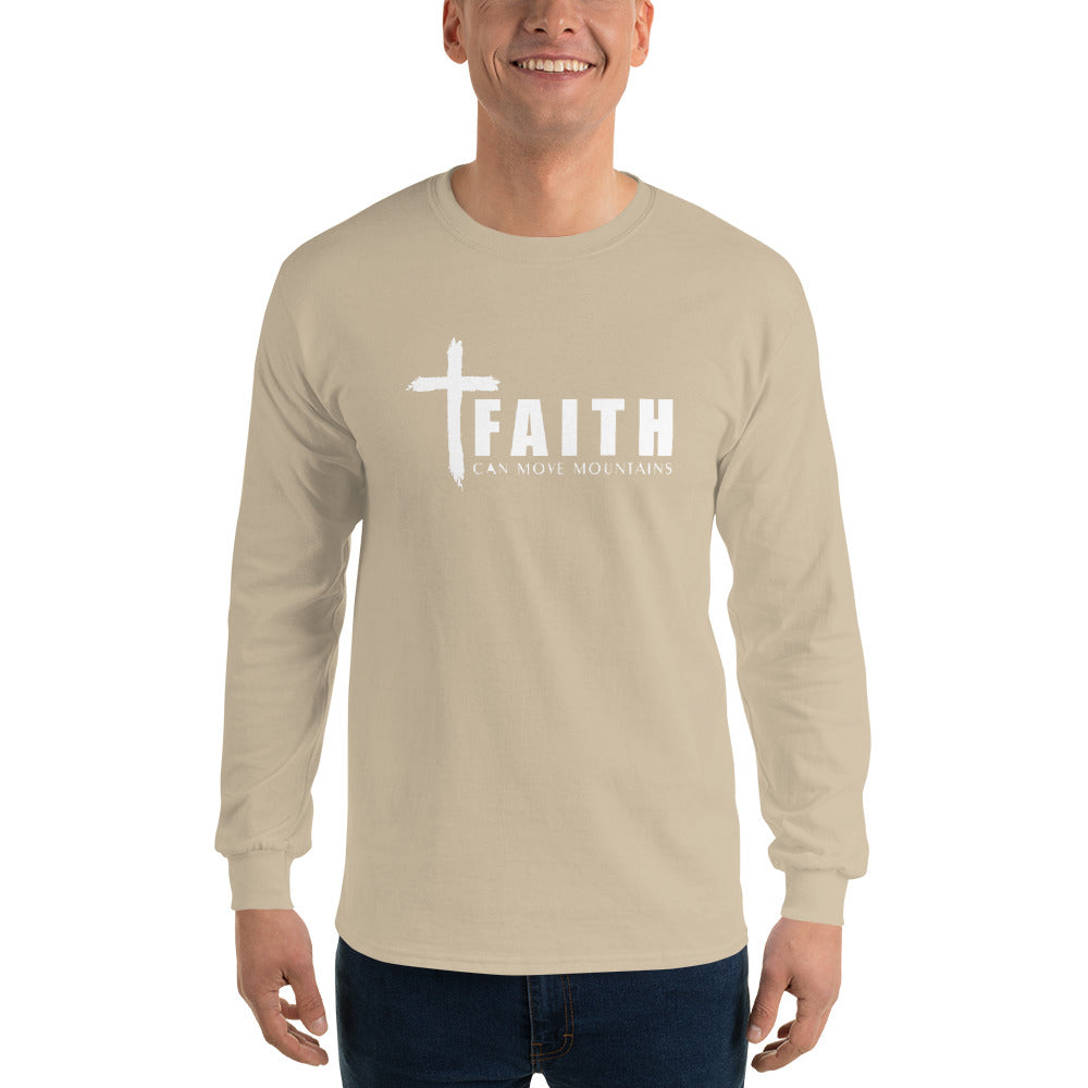 FAITH CAN MOVE MOUNTAINS Men’s Long Sleeve Shirt