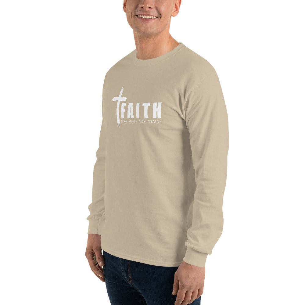 FAITH CAN MOVE MOUNTAINS Men’s Long Sleeve Shirt