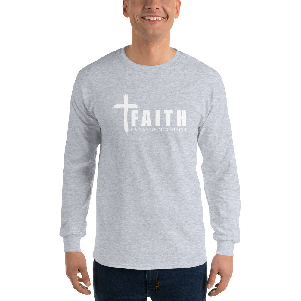 FAITH CAN MOVE MOUNTAINS Men’s Long Sleeve Shirt