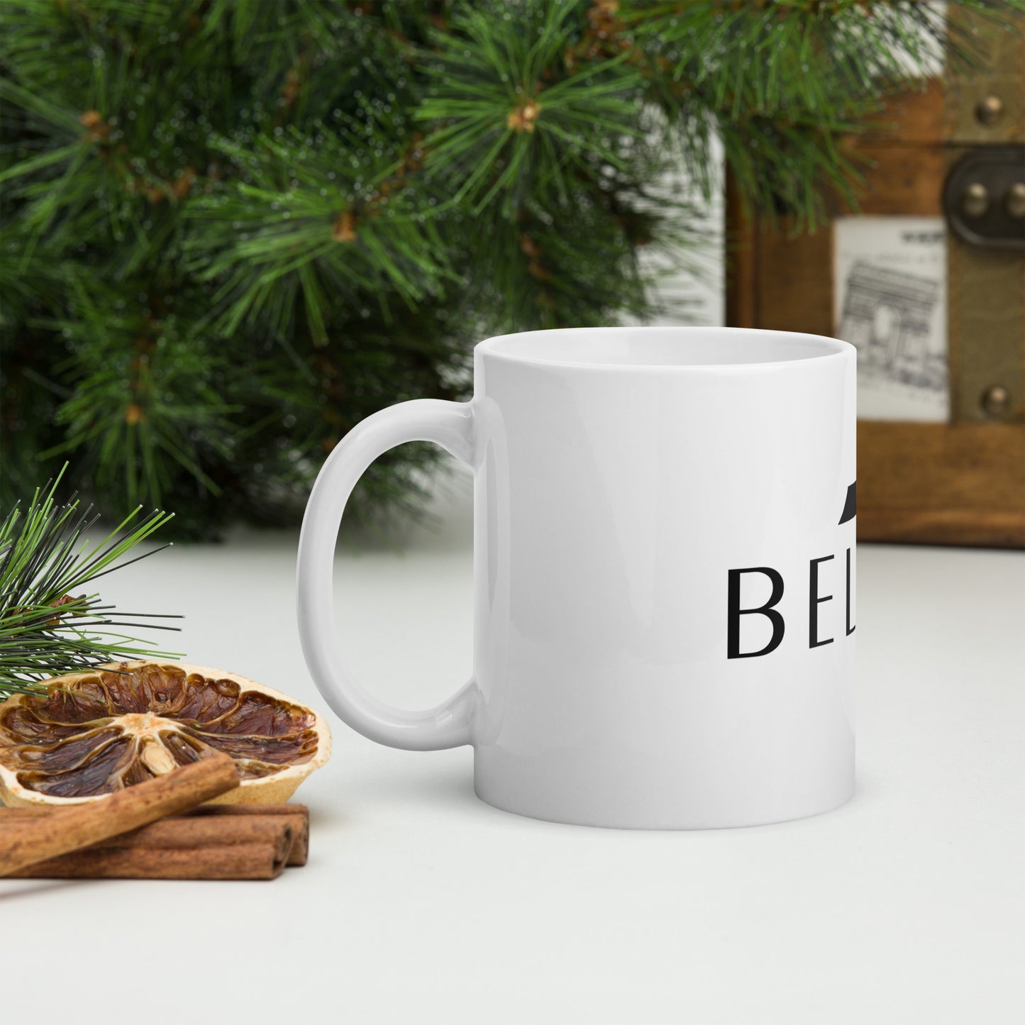 BELIEVE White glossy mug