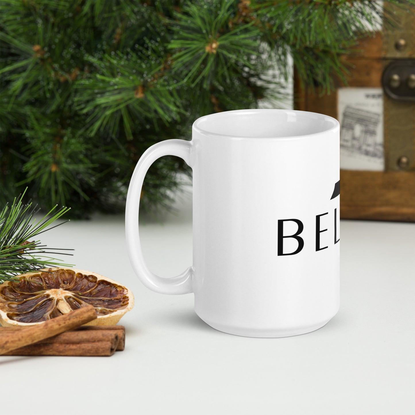 BELIEVE White glossy mug