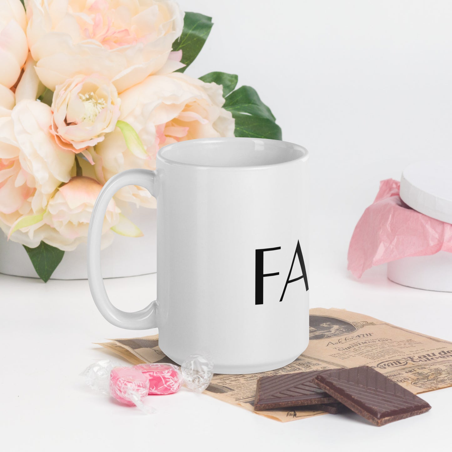 FAITH White glossy mug