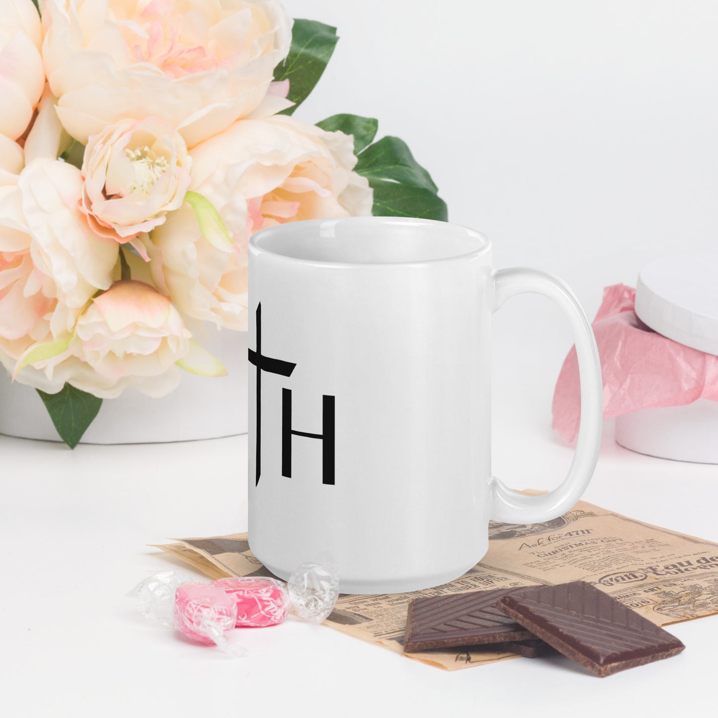 FAITH White glossy mug