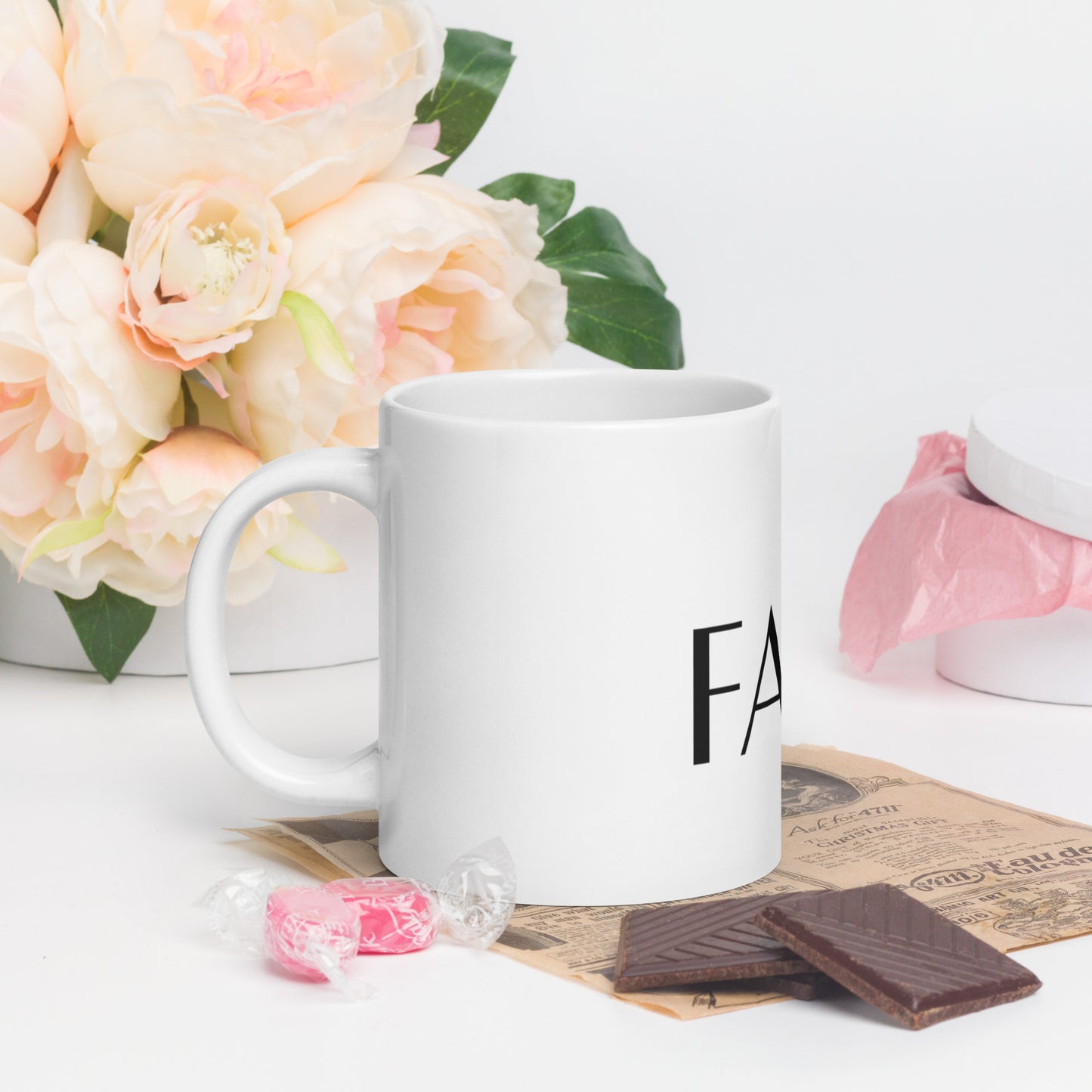 FAITH White glossy mug